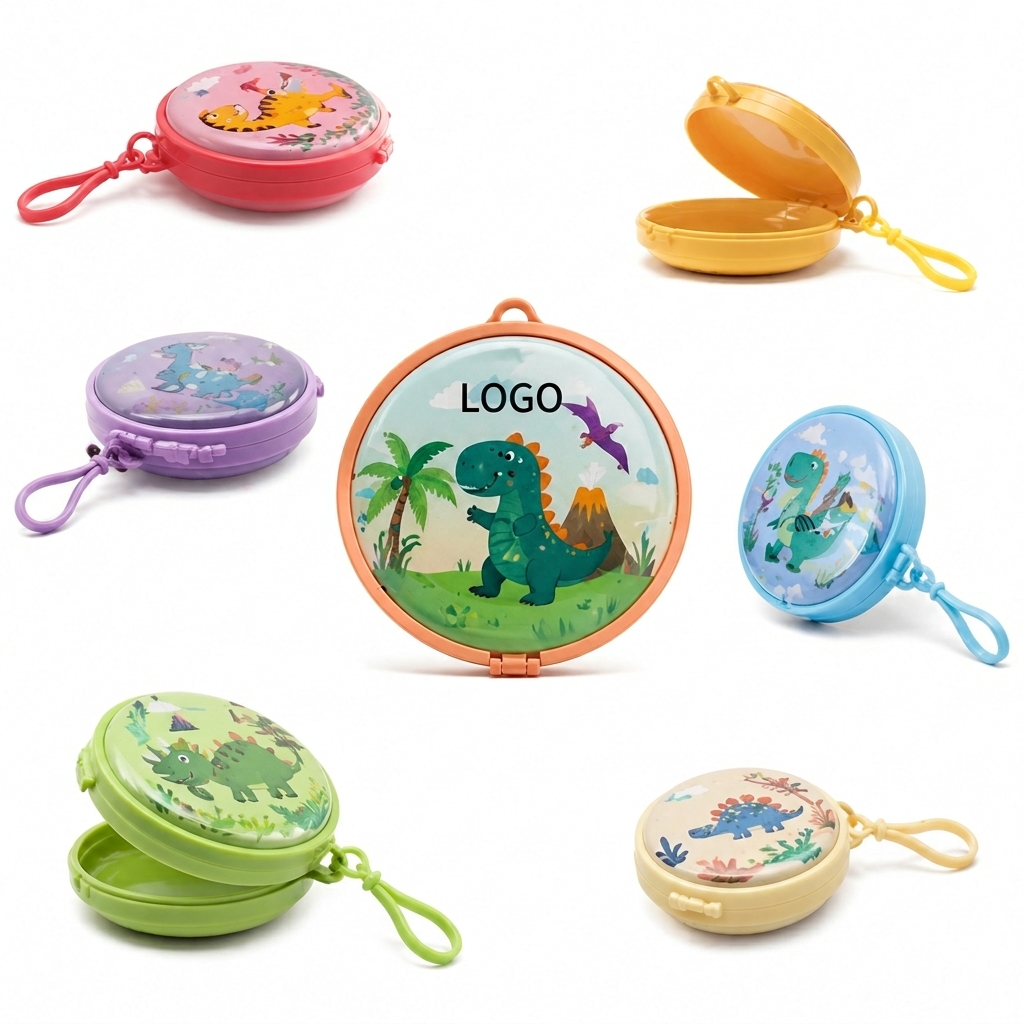 Round Clamshell Storage Case with Attachment Clip