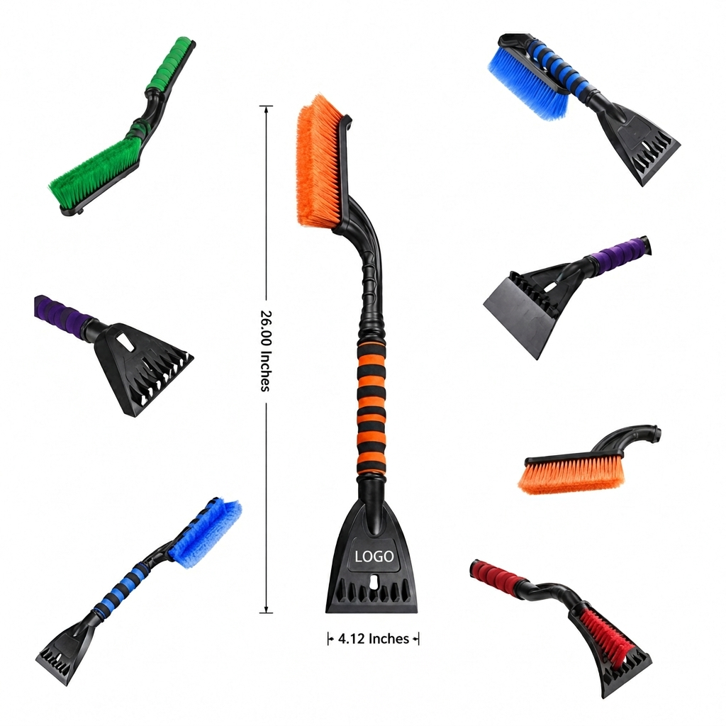 26-Inch Cold-Resistant Detachable Snow Brush and Ice Scraper Combo