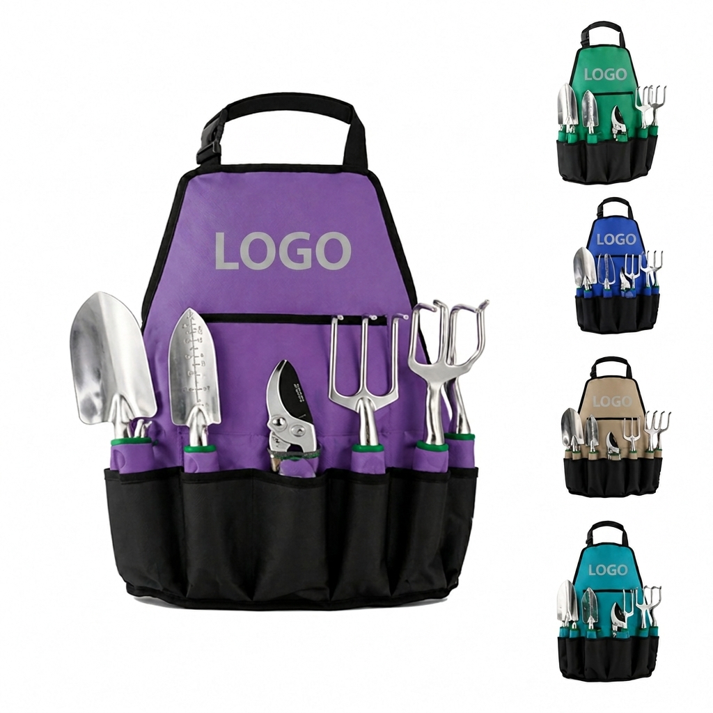 Heavy-Duty Multi-Pocket Utility Garden Apron with Adjustable Quick-Release Buckle