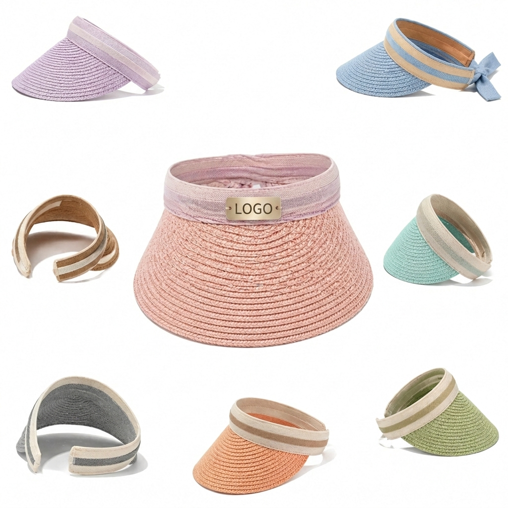 Wide Brim Packable Straw Sun Visor for Women
