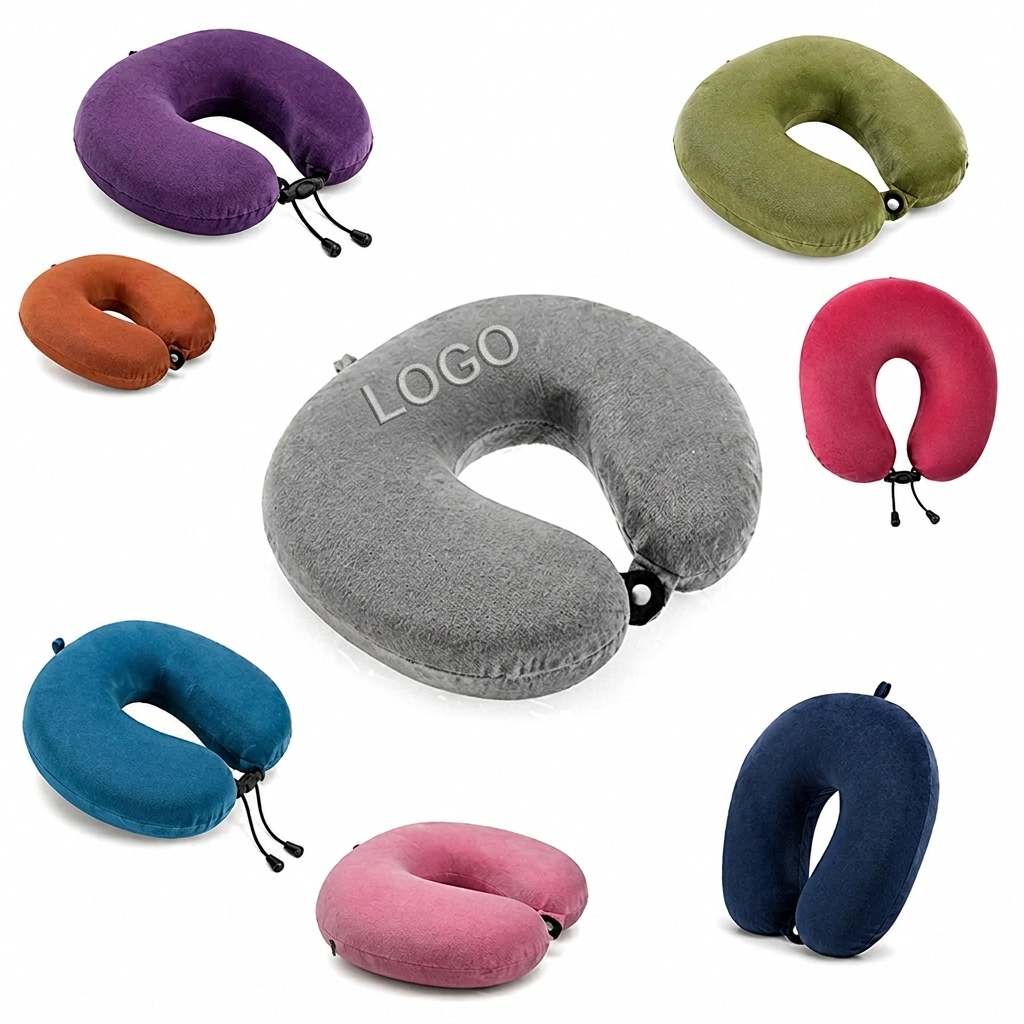 Contoured Travel Neck Pillow with Adjustable Toggle