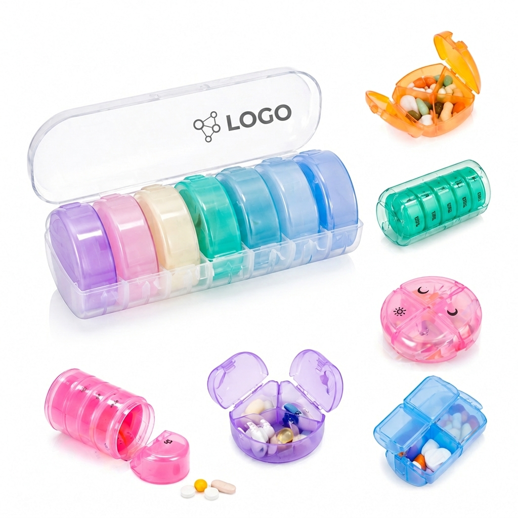 Rainbow Weekly Medication Management Kit - 7-Day Portable Tablet Dispenser System
