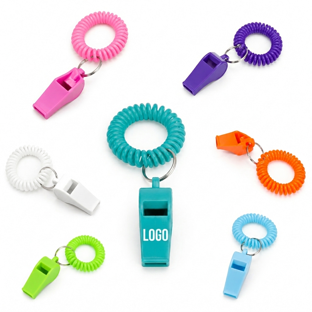 Retractable Coil Wristband with Integrated Safety Whistle