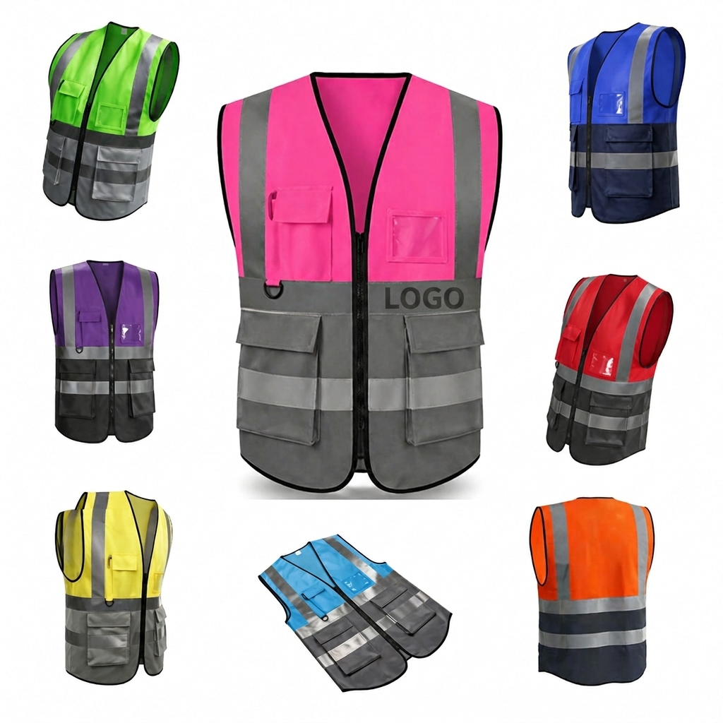High-Visibility Multi-Pocket Reflective Security Vest