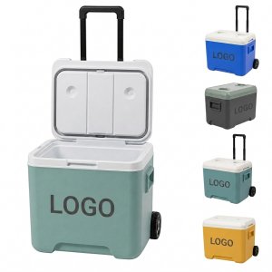 Large Rolling Cooler with Telescoping Handle and All-Terrain Wheels