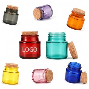 Multi-Hue Mini Glass Jars with Precision-Fit Cork Closures