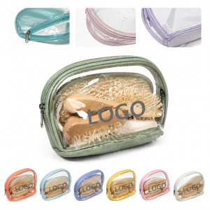 Portable Wooden Wellness & Grooming Travel Set in Transparent Pouch