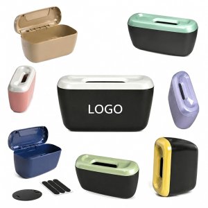 Universal Clip-On Automotive Waste Container with Hinged Lid