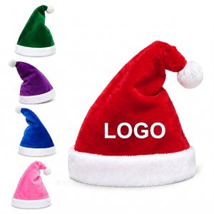 Festive Plush Holiday Cap with Pompom Accent