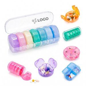 Rainbow Weekly Medication Management Kit - 7-Day Portable Tablet Dispenser System