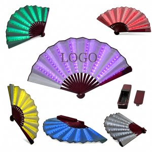 Multi-Color LED Light-Up Folding Hand Fan for Night Events