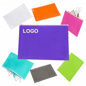 Translucent B4 PVC Zippered Document Pouch for Office and School
