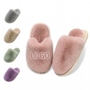 Plush Faux Fur Indoor Slippers with Flexible Lightweight Sole