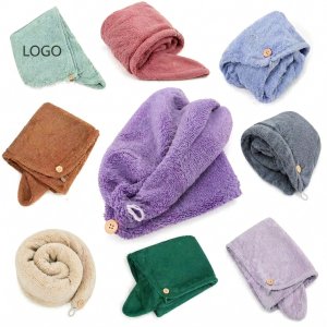 Quick-Dry Microfiber Turban with Secure Button Closure